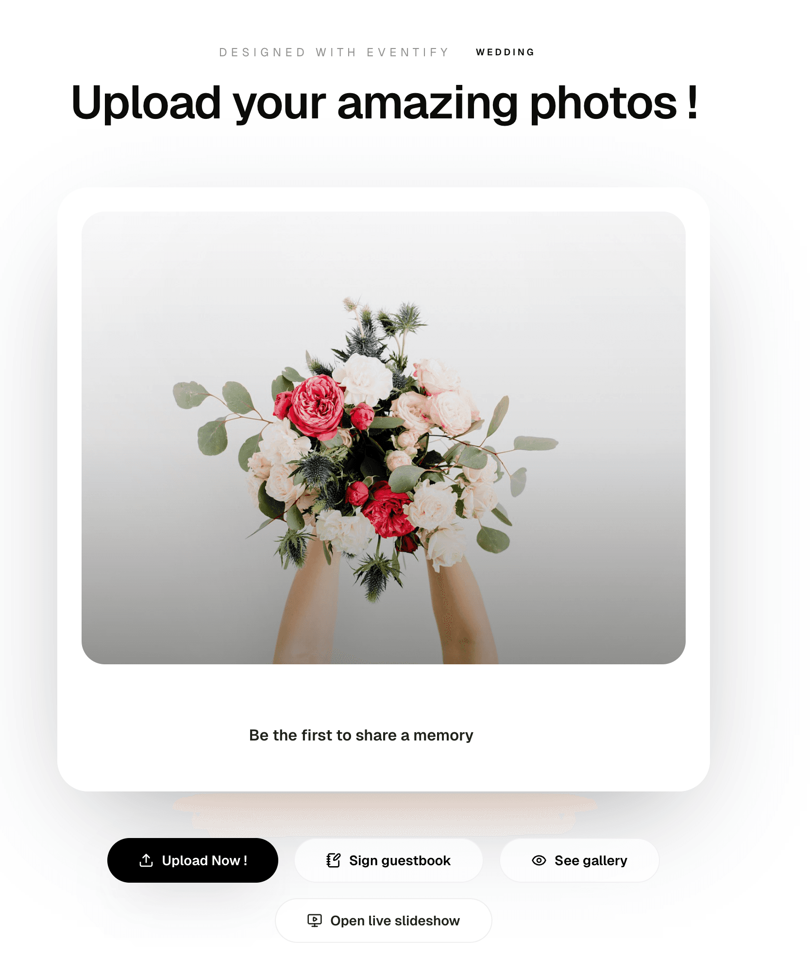 Eventify event page filled with real guest uploads